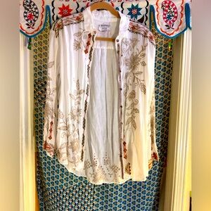 Johnny Was  NWT white Button Down Shirt